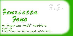 henrietta fono business card